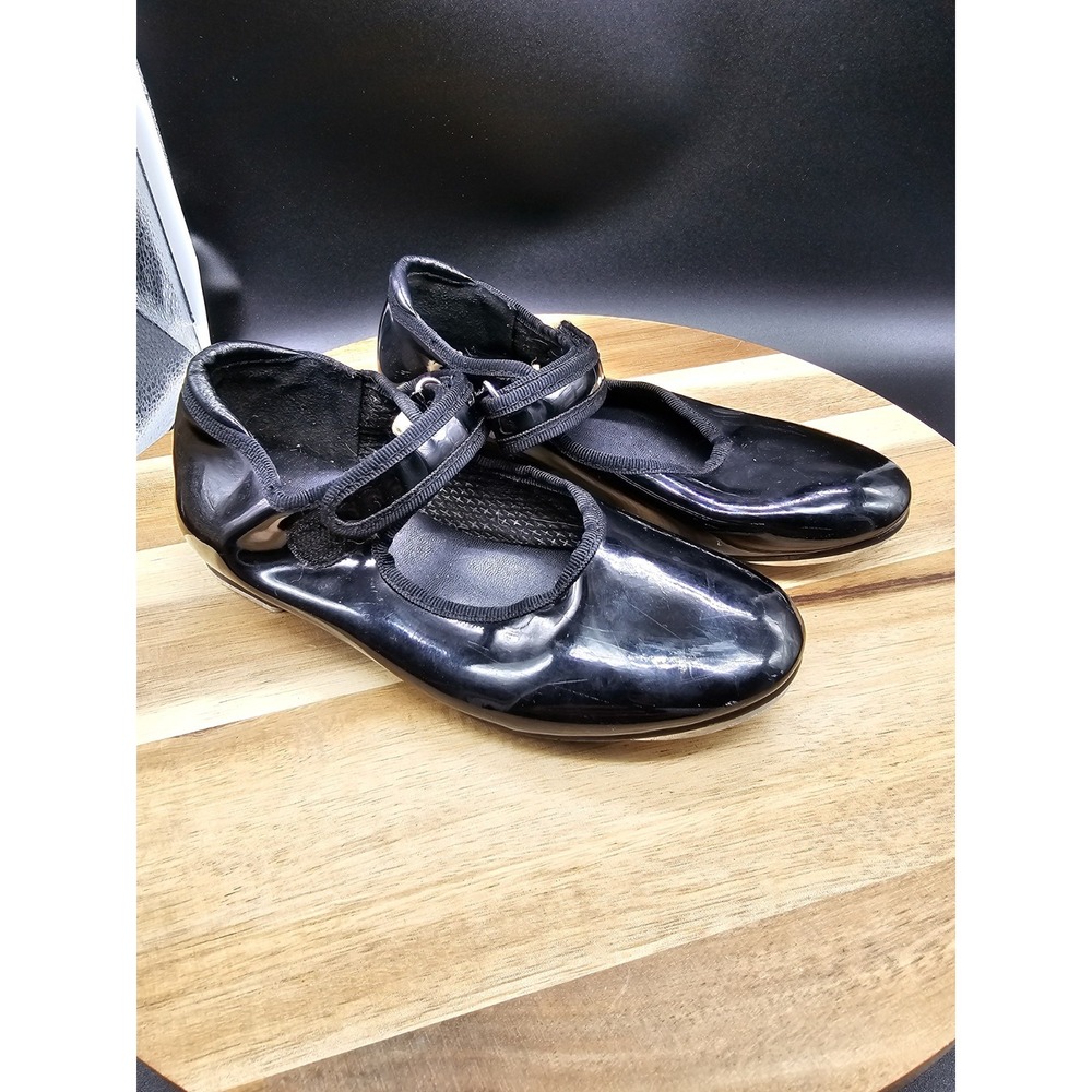 Freestyle Girls Size 11 Black Patent Leather Tap Dancing Shoes